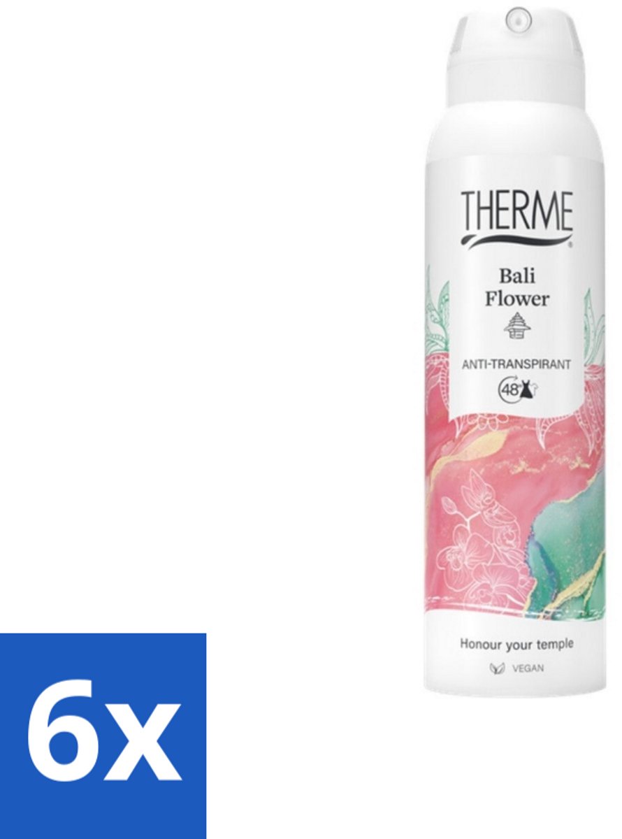 Therme – Anti-Transpirant – Bali Flower – 150 ml - Voordeelverpakking - 6 stuks
