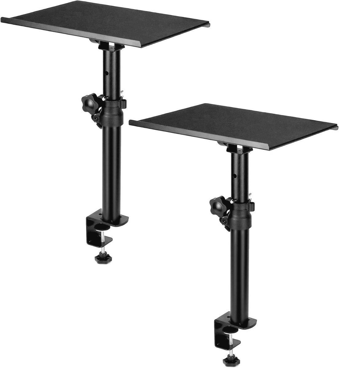 Set van 2 desktop klemstatieven voor speakers en studiomonitors - Verstelbaar, kantelbaar en stevig - Ideaal voor thuisgebruik en studio