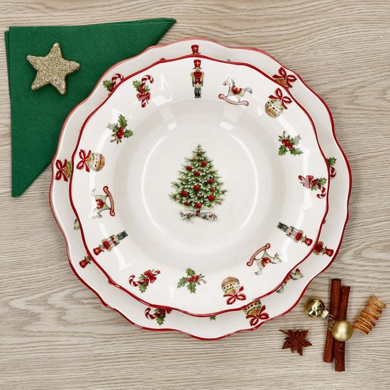 8tlg Tafelservice Maestro Natale Weihnachten für 4 Personen aus Keramik