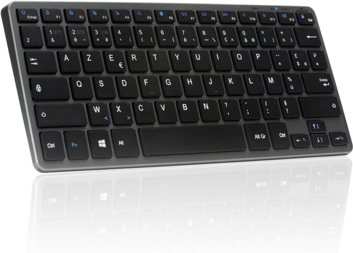 Draadloos AZERTY Bluetooth Toetsenbord, Compact en Stil met Lange Batterijduur
