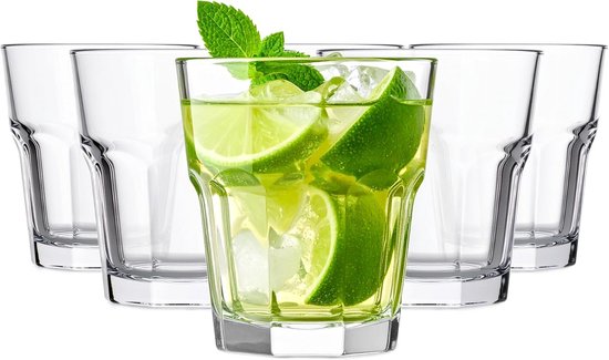 Glasmark Krosno Glazen Set 0,35 liter Cocktailglazen Cocktail Trinkglazen Waterglazen Vaatwasserbestendig Kinderglazen Glasses Kleine Sapglazen 6 X 350 Ml
