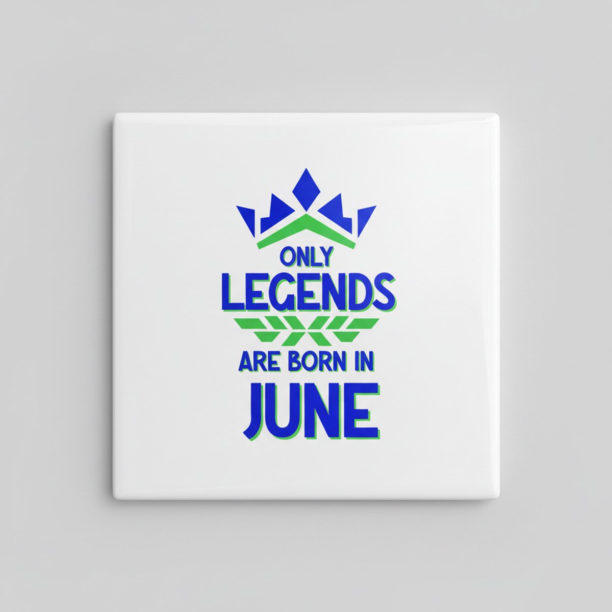 Nevolis “Only Legends Are Born in June” Keramische Tegel – 15×15 cm Verjaardagscadeau & Kleurrijke Muurdecoratie Multi Color