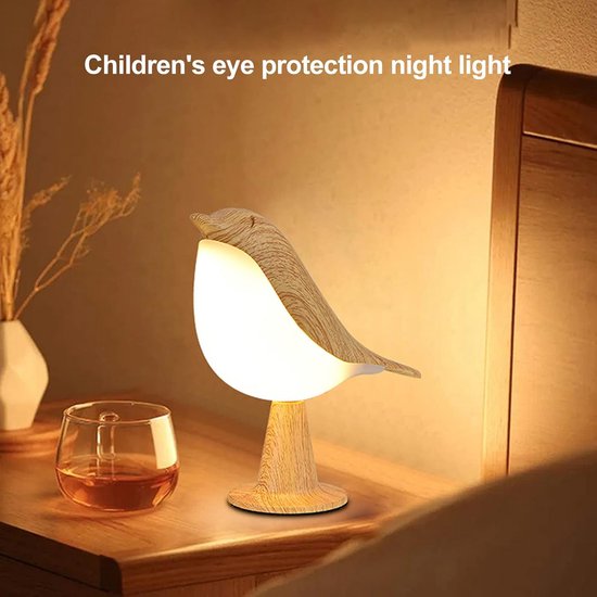 Dimbare LED Nachtkastjeslamp met USB Oplaadpoort - Draadloos Nachtlampje in Vogelvorm met Aromatherapie Functie — afbeelding 4