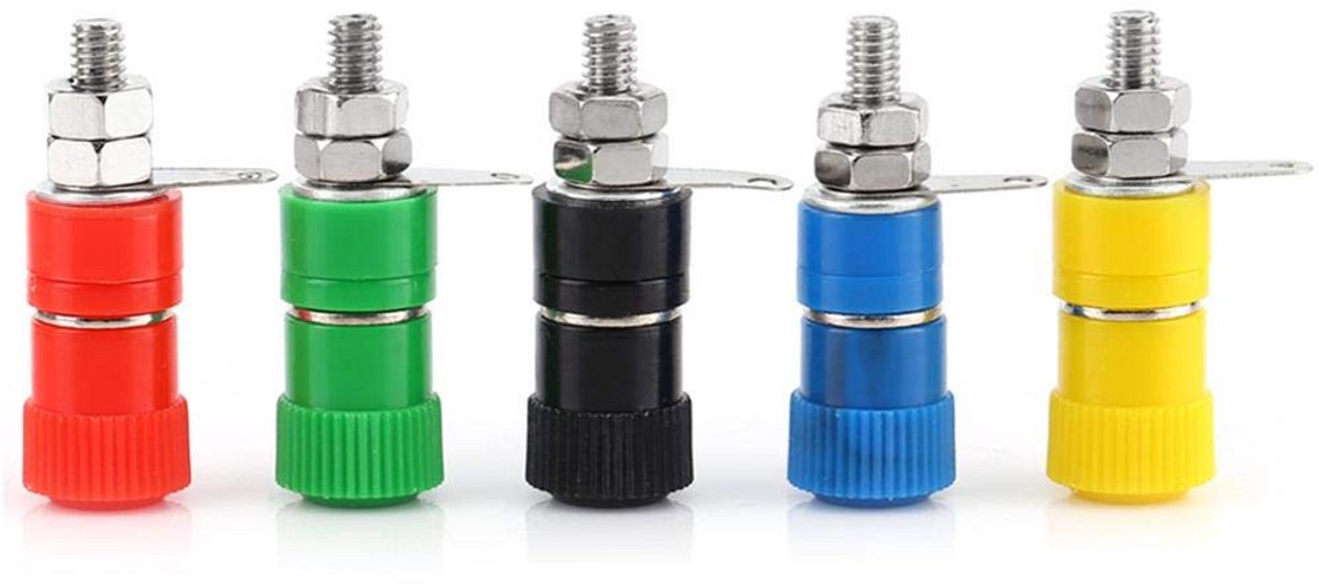 20 Stuks Luidspreker Klemmen Set - Banana Plug Bussen voor 4mm Aansluiting - Diverse Kleuren