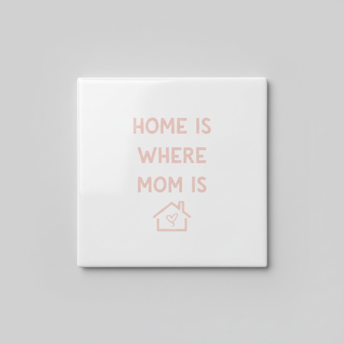 Nevolis Home Is Where Mom Is Keramische Tegel – Liefdevolle Familie Tekst – Decoratieve Wandtegel Cadeau 15×15 cm Multi Color