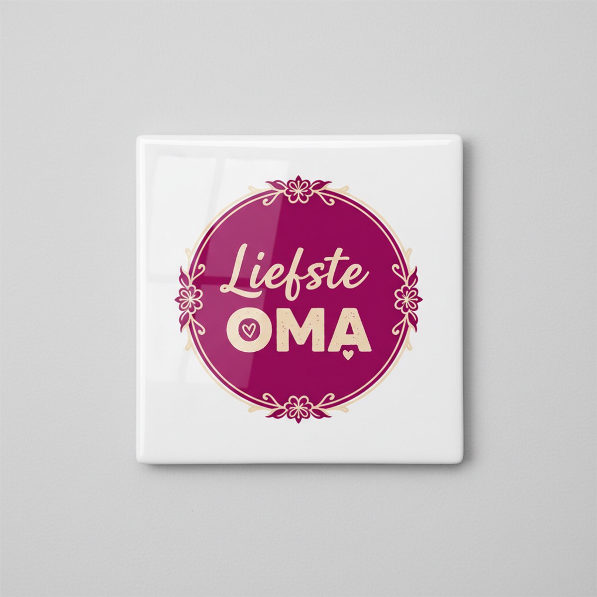 Nevolis Liefste Oma Tegel – Liefdevolle Tekst voor Oma – Decoratieve Keramische Tegel als Cadeau 15 x 15 cm Multi Color