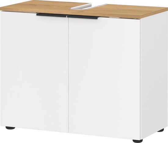 Onderkast Arcqua Luna Badmeubel 60 cm Greeploos Excl. Wastafelblad MDF Hoogglans Wit