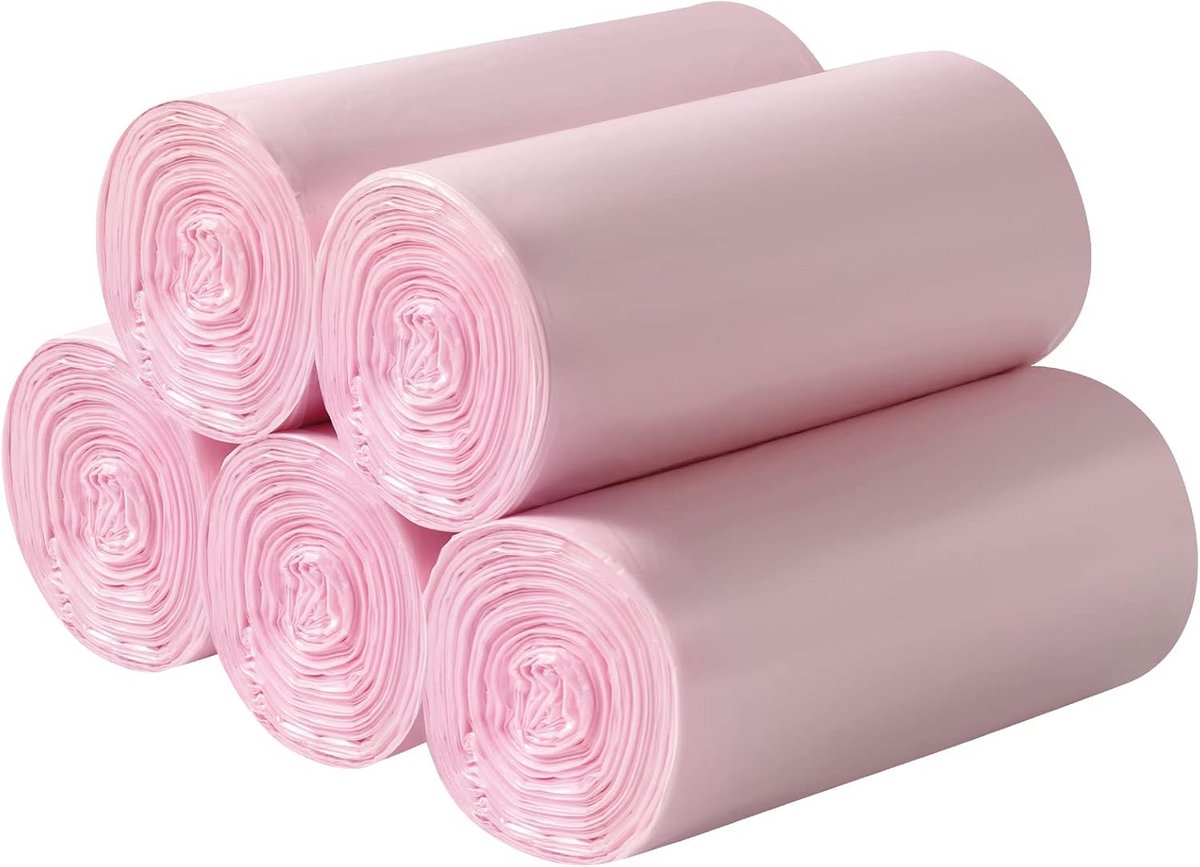 Kleine Vuilniszakken 200 Stuks - Duurzame Afvalzakken 4 Gallon voor Thuis, Kantoor en Badkamer (Roze)