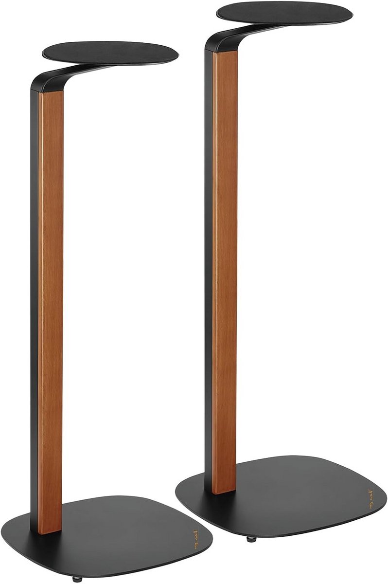 Set van 2 Stijlvolle Houten Luidsprekerstandaarden - Inclusief Spike & Absorber Voetjes
