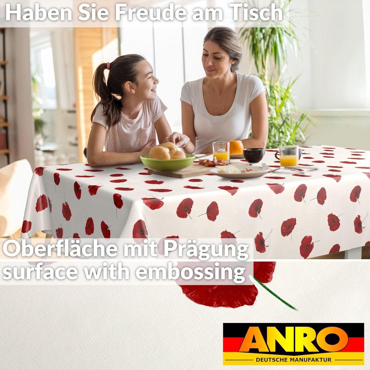 Wasbare Tafelkleed Olieverf Patroon Zeer Waterafstotend - 300x140 cm