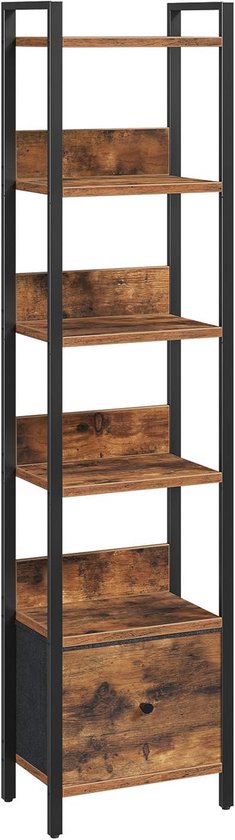 Boekenkast wandkast Stoer industrieel metaal hout - Review