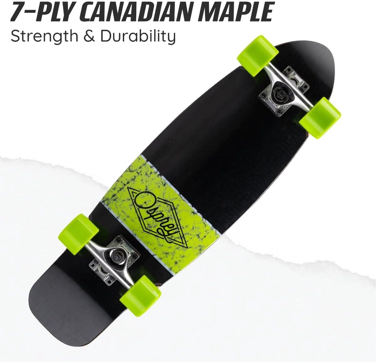 Cruiser Skateboard voor Beginners en Volwassenen - Instapmodel met Goede Grip