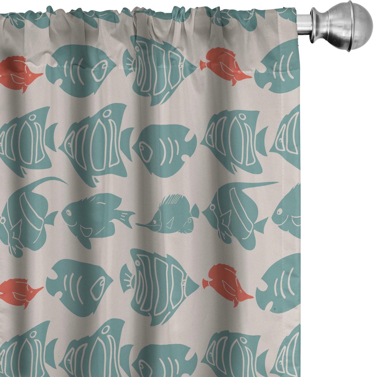 ABAKUHAUS Nautische Voorhangen – 2x75x175 cm – Microvezel – Multicolor Mehrfarbig