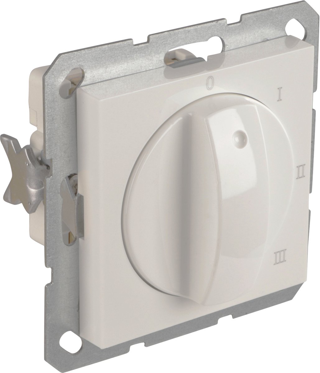 Q-Link S-Line schakelaar - inbouw - 3 standen - met nul - polarwit