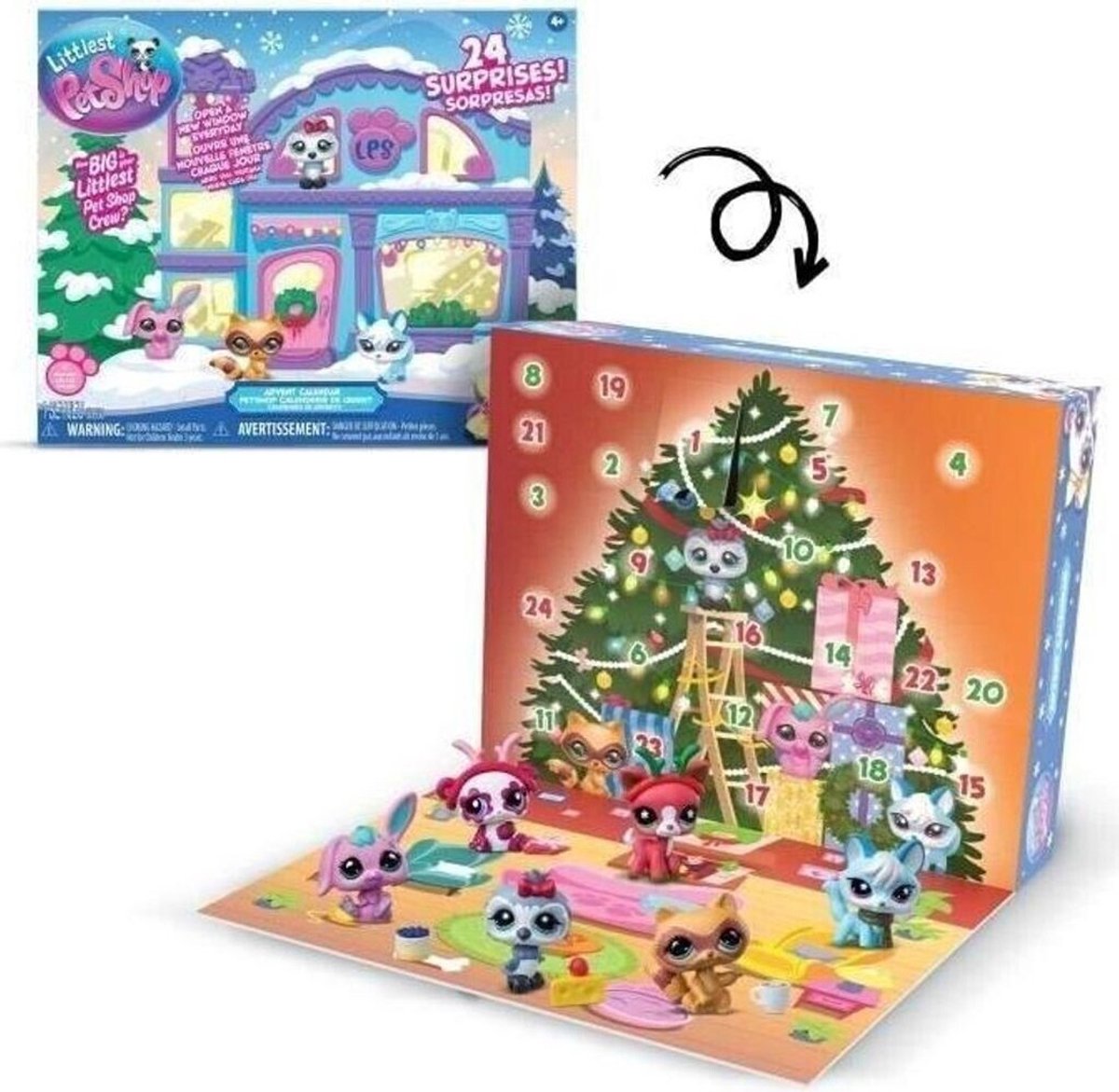 Littlest Pet Shop - Pet Shop adventskalender - 8 Pet Shop en 16 accessoires - 24 kerstkalender - Collectible Animal Mini-Figures - Children's Toy 4+ jaar oud - BF00758