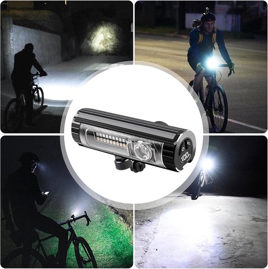 Koplamp Fiets - Fietslamp voorlicht -LED-voorlicht voor de fiets -11,7*3,7*3,4 cm - Magnetisch ontwerp - Oplaadbaar -Waterdicht en valbestendig-Batterijduur van 3-6 uur-Geschikt voor nachtelijk fietsen in de bergen,kamperen,wandelen en buitensporten — afbeelding 4
