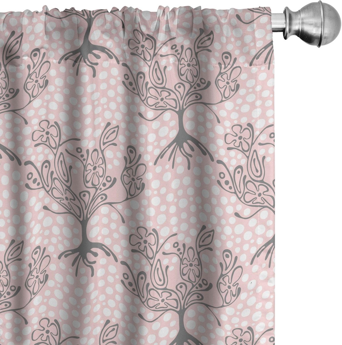ABAKUHAUS Raamdecor – 2x75x225 cm – Mikrofaser, Halfdonker Lichtroze