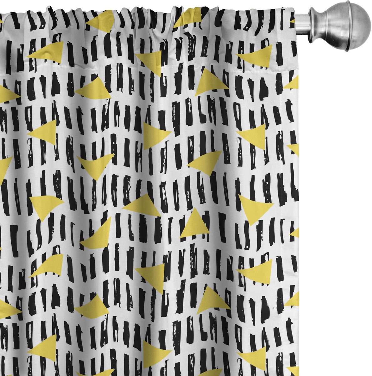 ABAKUHAUS Geometrische panelen 75x245 cm – microvezel, halfdonker, donkergrijs geel Charcoal Grijs Geel