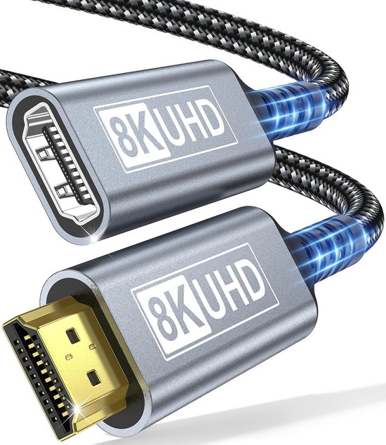 HDMI 2.1 Verlengkabel 1.5 Meter voor 8K@60Hz en 4K@120Hz Beeldsignaal | bol