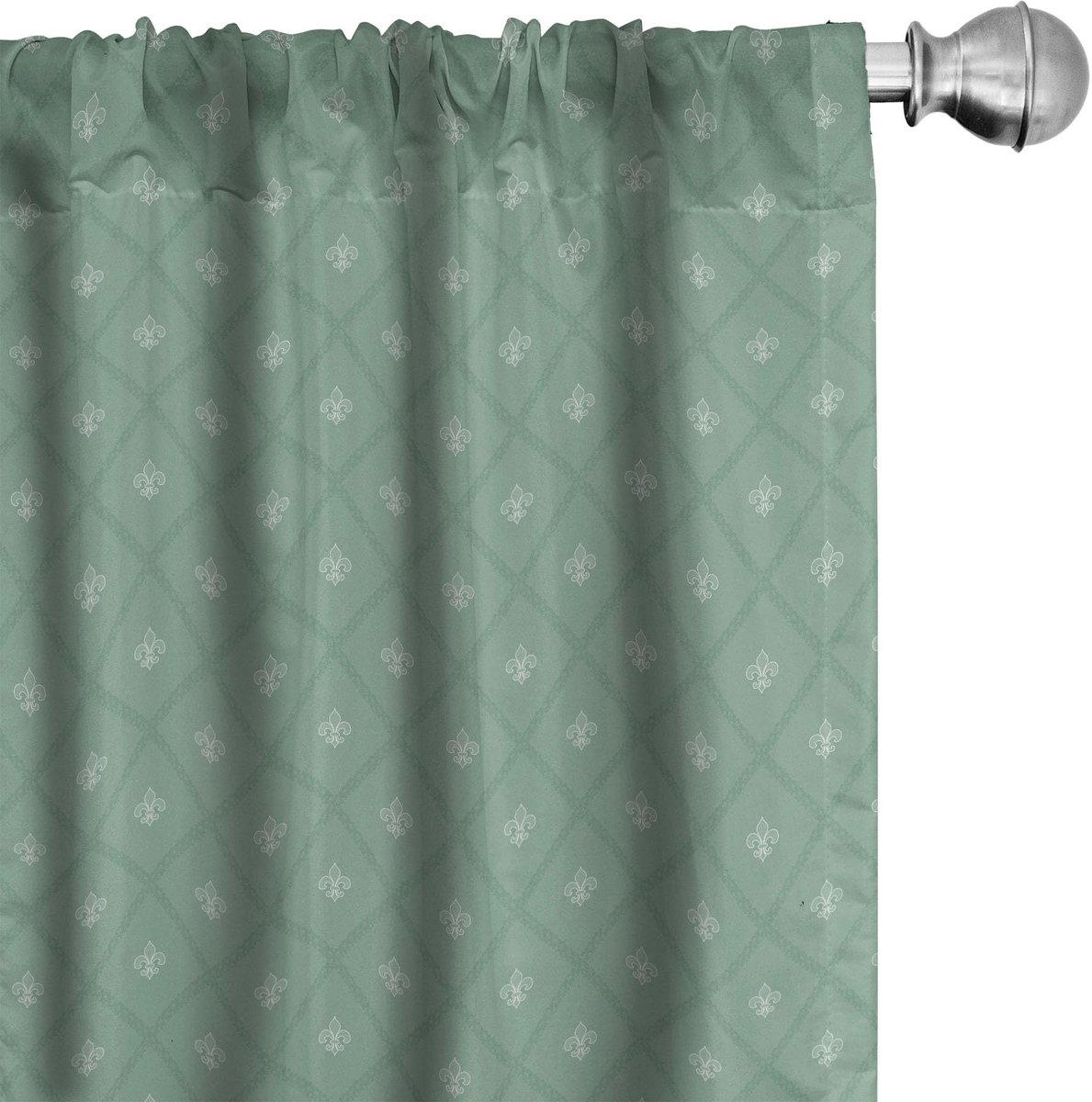 ABAKUHAUS Fleur-de-lis – Gordijnset – 2x75x175 cm – saliegroen
