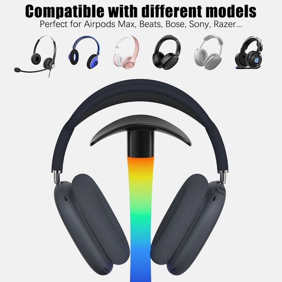 Headset Standaard met RGB Verlichting en Draadloze Oplader van Merkloos — afbeelding 4