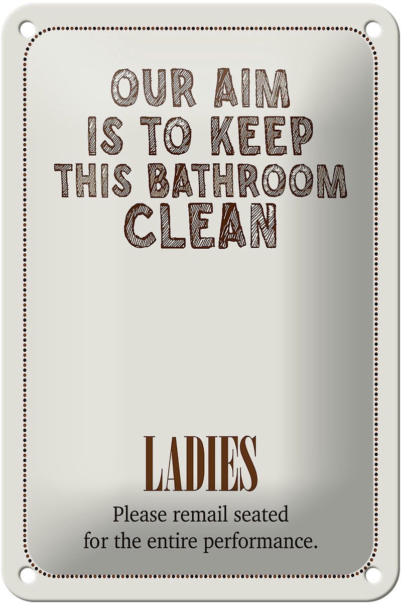Blechschild Spruch Keep this bathroom clean 12x18cm Dekoration