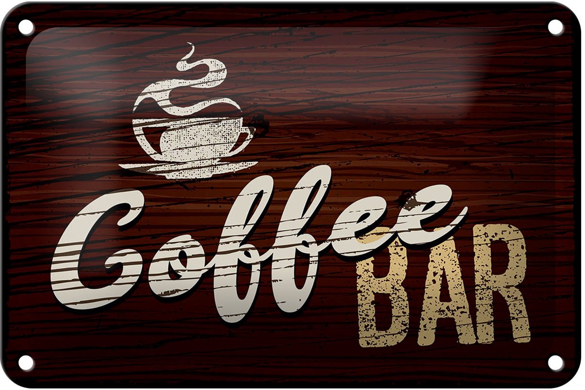 Blechschild Spruch 18x12cm Coffee Bar Dekoration