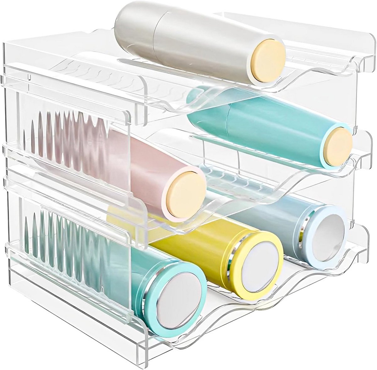 Set van 3 Stapelbare Flessenorganizers voor Kast en Koelkast