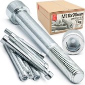 Zylinderkopfschrauben M10 x 90 mm - 8 Stk. - Deelgewinde - Verzinkte staal
