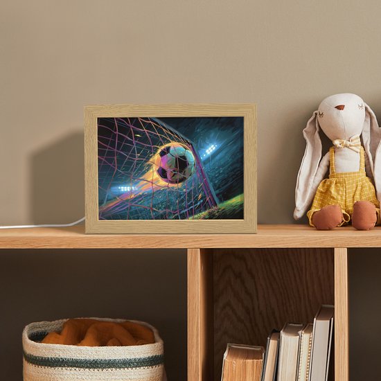 Nachtlampje 20x15 cm - Kinder lamp - Goal - Voetbal - Vuur - Stadion - Tafellamp kinderkamer - Slaapkamer lamp - Bedlamp kinderen - Kinderlampje stopcontact - Wandlamp babykamer - Nachtlampjes van Merkloos — afbeelding 3