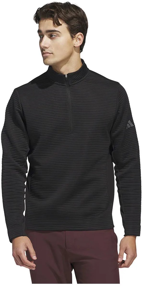 Adidas Ultimate365 Dwr Textured Sweatshirt Met Halve Rits Man Zwart