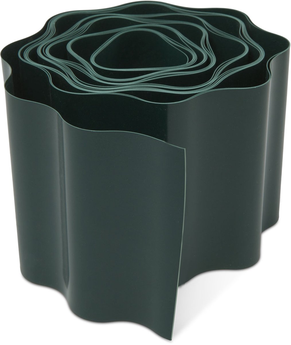 Gazonrand / Tuinborder / Tuinafzetting – Kunststof Gazonrand – 6 m – 10 cm Hoog – Donkergroen – Flexibel en Eenvoudig te Plaatsen – Voor Bloembedden, Gazon en Tuinpaden [11466]