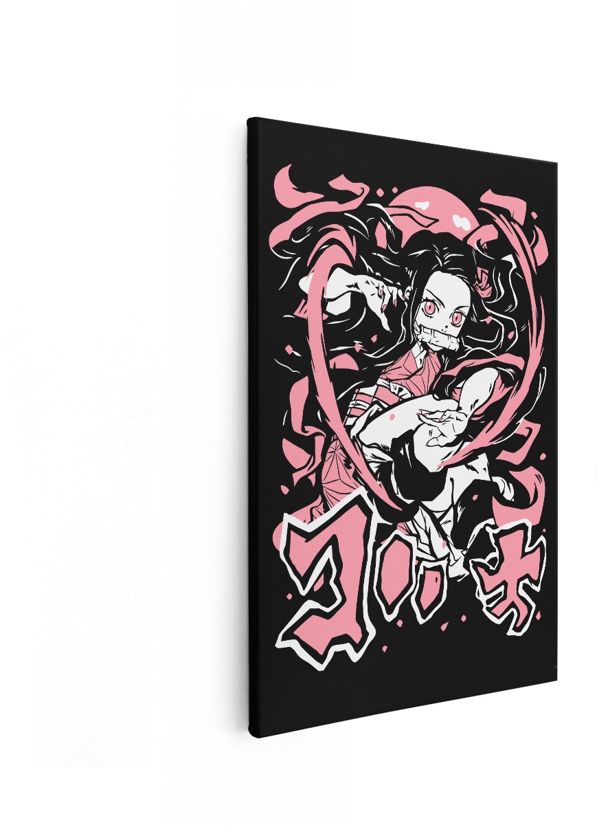 Artaza Canvas Schilderij Nezuko Kamado - 60x90 cm - Anime Wanddecoratie Demon Slayer - Muu