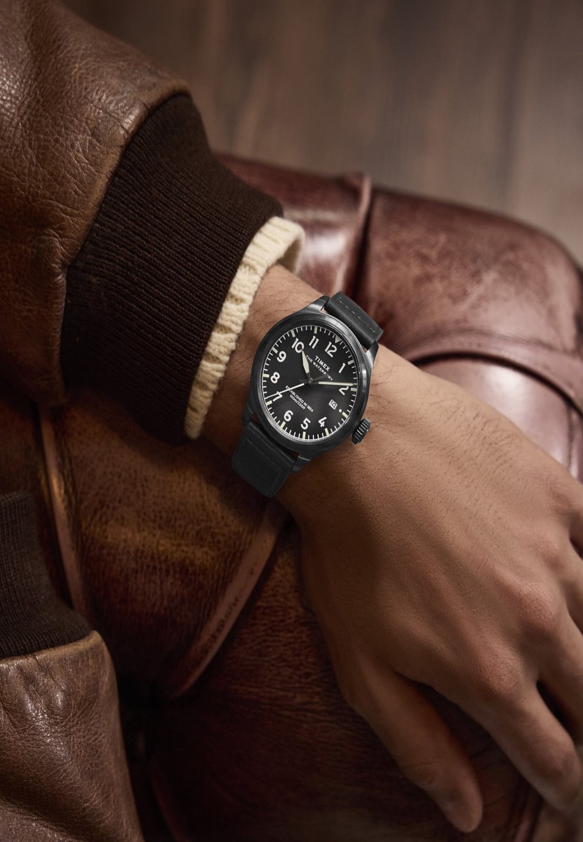 Timex Waterbury Ace Quartz Analoog Horloge Zwart Kast: 100% Roestvrij Staal | Armband 100% Leer 41 mm TW2Y18900AJ