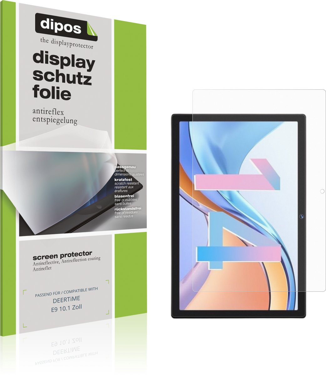 dipos – 2x Matte Beschermfolie geschikt voor DEERTiME E9 10.1 Zoll | Krasbestendige & antireflecterende Screenprotector Ultra-Thin