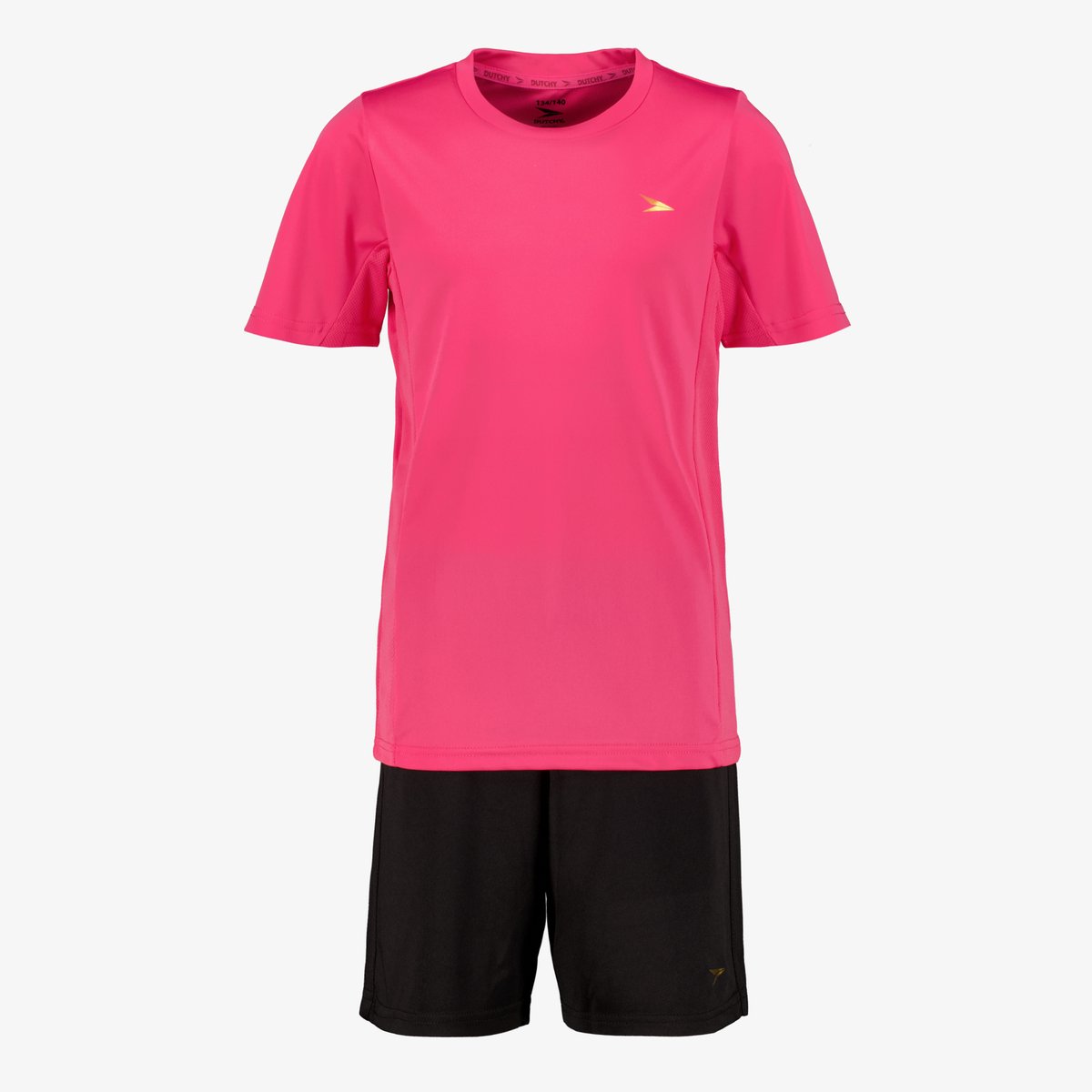Dutchy tweedelige meisjes sport set roze zwart - Maat 116
