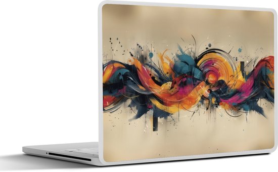 Laptop sticker - 17.3 inch - Explosie - Kleurrijk - Vormen - Abstract ...