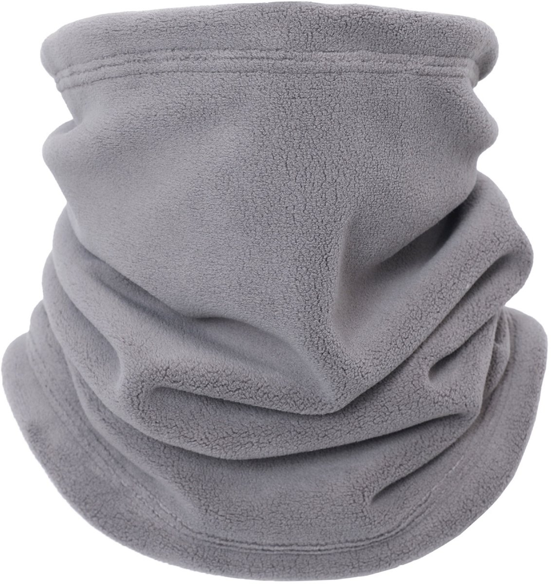 Verstelbare Fleece Nekwarmer – Winter Buff Sjaal met Drukknopen, Warme Nekmuts voor Heren & Dames - Grijs