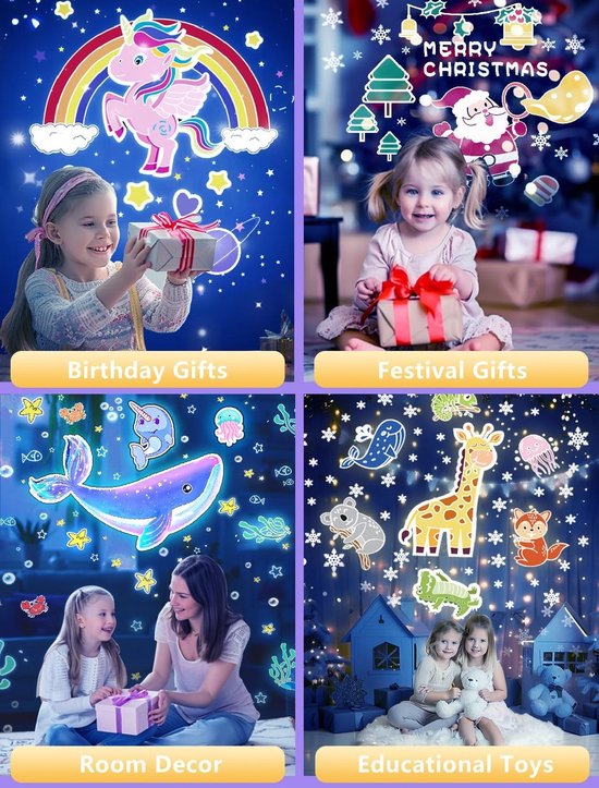 Sterrenhemel Bureaulamp Voor Kids – LED Projector Met Penhouder, 360° Zwanenhals, 3 Helderheidsstanden & Oplaadbare Batterij – Cadeautip!