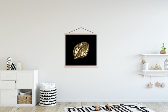 Porte-affiche avec affiche - Affiche scolaire - Feuille - Or - Plante - 60x60 cm - Lattes vierges