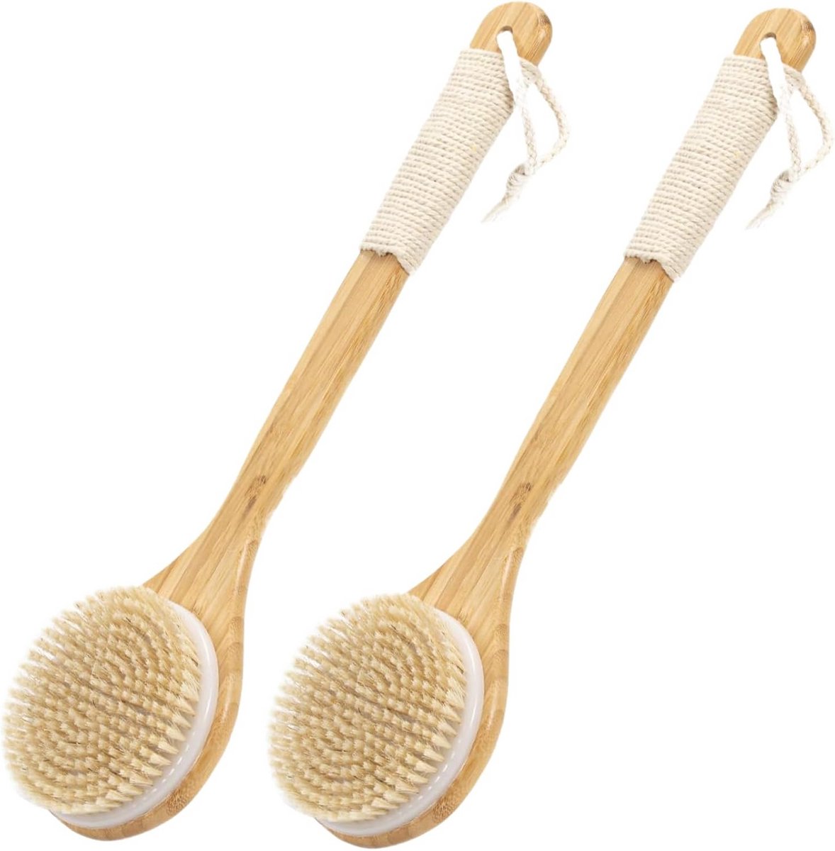Doucheborstel Set van 2 - Lang Handvat voor Exfoliëren en Masseren