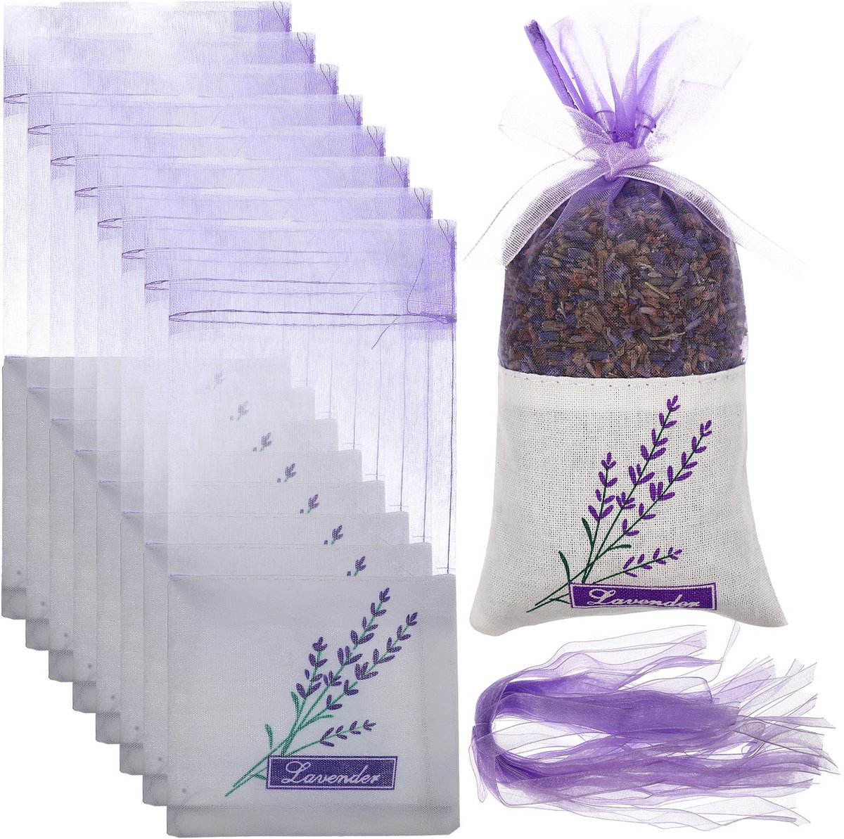 IMPERATORIS® Geurzakjes voor Kledingkast - Ladeverfrisser - Aromatherapie - Voor Kleding en Auto - Lege lavendelzakjes - 30 geurige Stuks