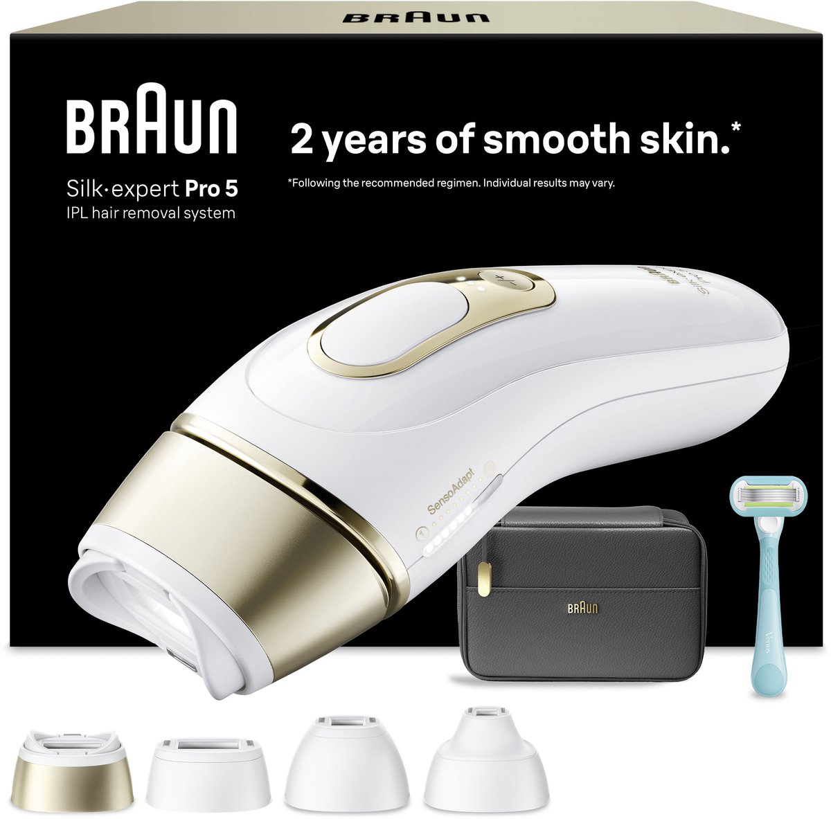 Braun IPL Silk·expert Pro 5 - IPL ontharingsapparaat - PL5431 - Ontharing Voor Thuis - 4 Opzetstukken