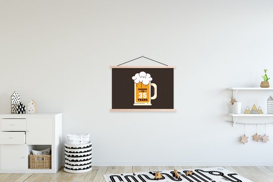 Porte-affiche avec affiche - Affiche scolaire - Anniversaire - Cadeau d'anniversaire - 35 ans - 90x60 cm - lattes vierges