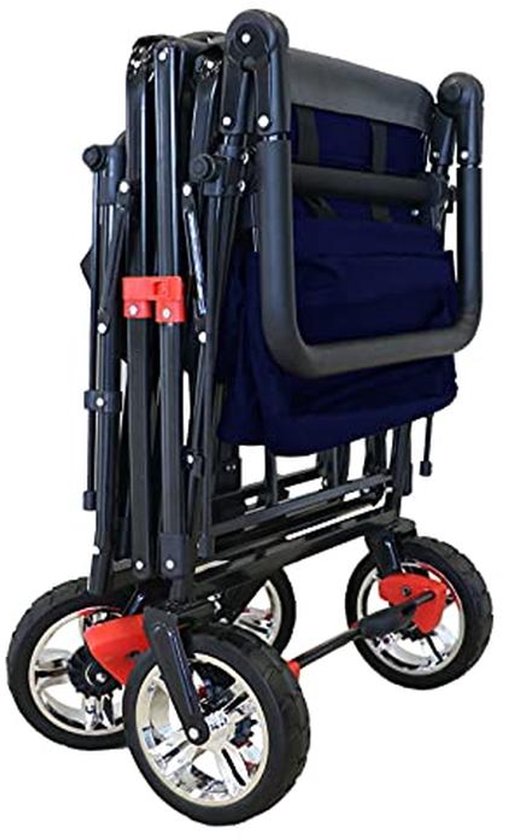 Opvouwbare Bolderkar met Dak voor Kinderen - Handwagen met Remsysteem en Draagtas van Opvouwbare Bolderkar — afbeelding 5