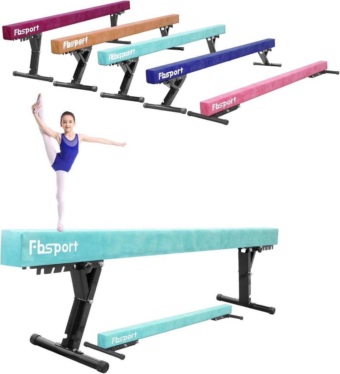Verstelbare Evenwichtsbalk voor Thuisgymnastiek - 244 cm - Hoogte Verstelbaar - Ideaal voor Kinderen - Hoge Stabiliteit