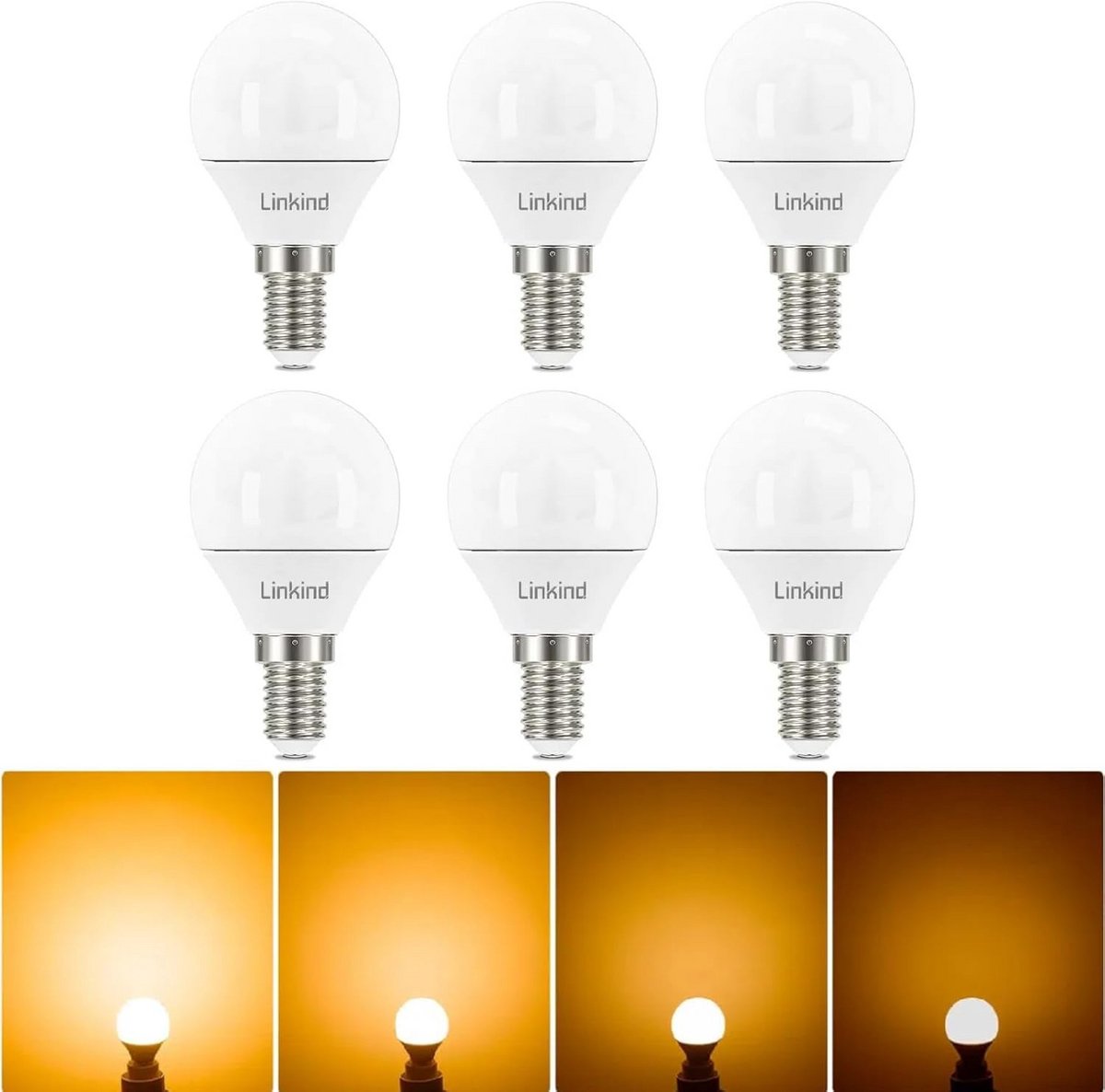 Dimbare 4,5W Golf P45 LED Lamp – Vervangt 40W Gloeilamp, 2700K Warm Wit, Verpakking van 6