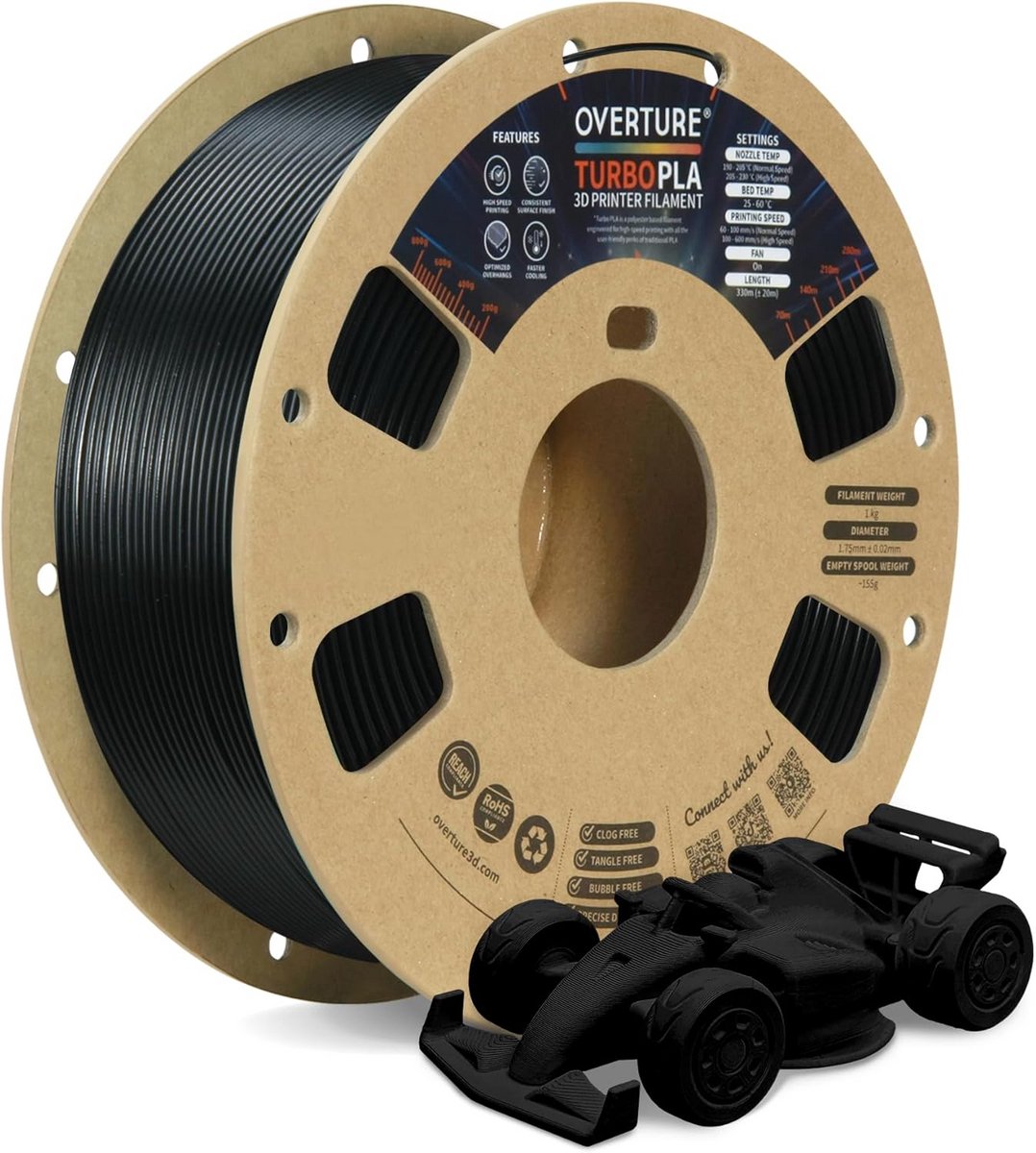 Turbo PLA-filament 1,75 mm voor 3D-printers - Hoge snelheid en nauwkeurigheid