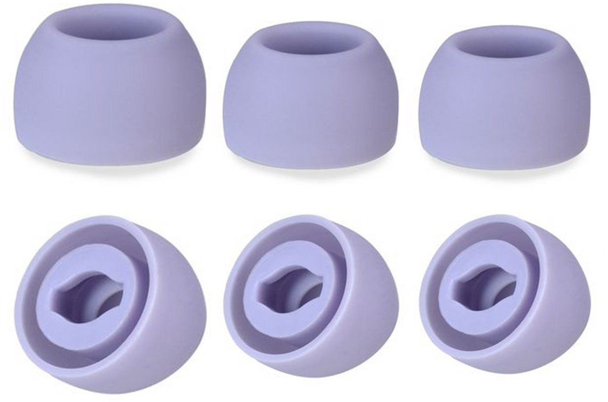 Ibley ComfortFit Siliconen tips voor Samsung Galaxy Buds Pro paars met mesh – Siliconen Ear Tips – Met Mesh – S/M/L Formaten – 3 Paar