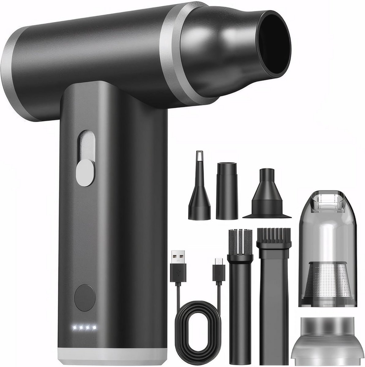 Draadloze 2-in-1 stofblazer en stofzuiger, instelbare luchtdrukspray voor pc en auto